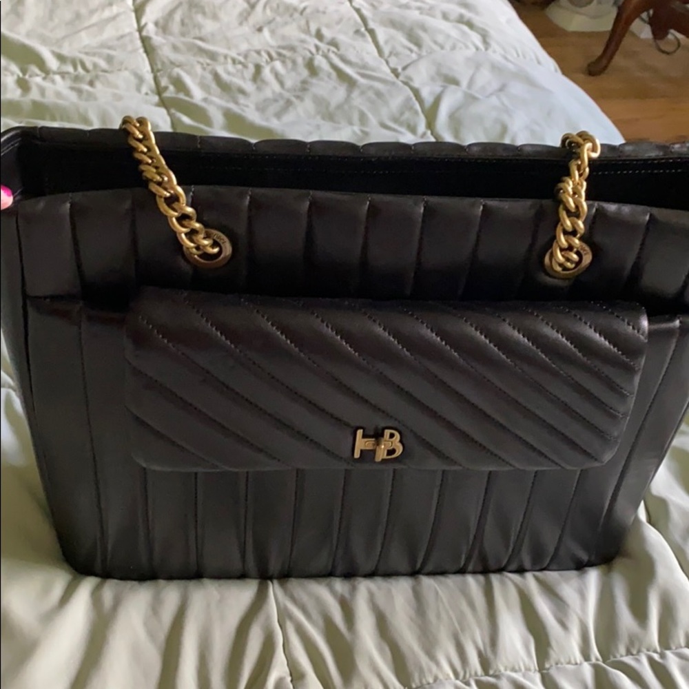 Henri 🖤 Bendel 712 Black Leather Zip Leather Tote